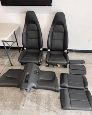 14 Porsche 911 991 Carrera Interior Seat Set Power Seat Assembly Black Leather.