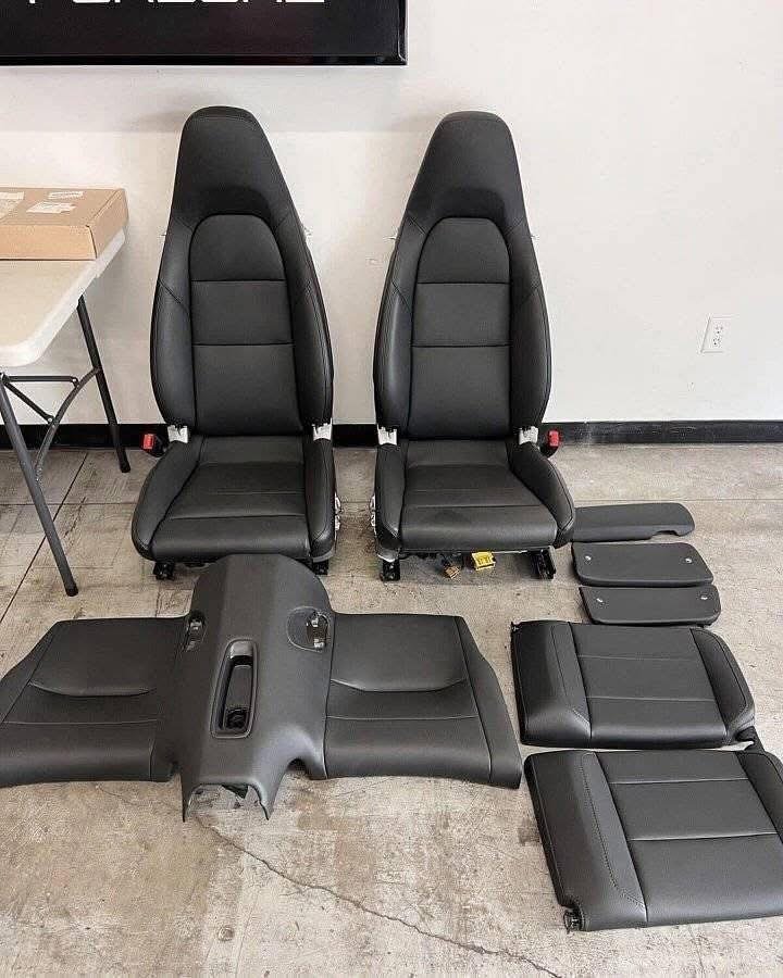 14 Porsche 911 991 Carrera Interior Seat Set Power Seat Assembly Black Leather. - Image 5