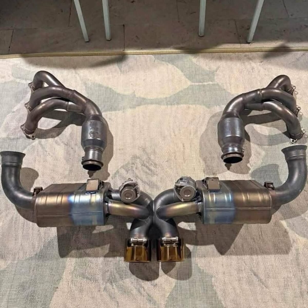 Porsche 991 GT3/RS Full IPE Titanium Valved Exhaust With gold Tips and Titanium Headers With 200cel Sport Cats