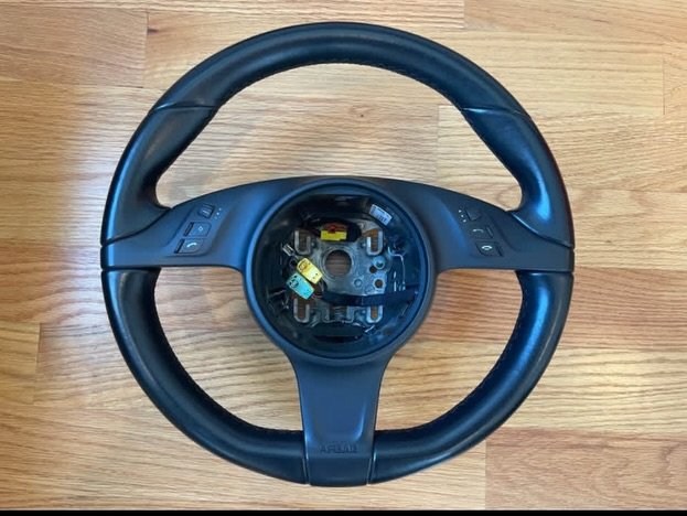 Porsche sport multifunction steering wheel finished in black leather